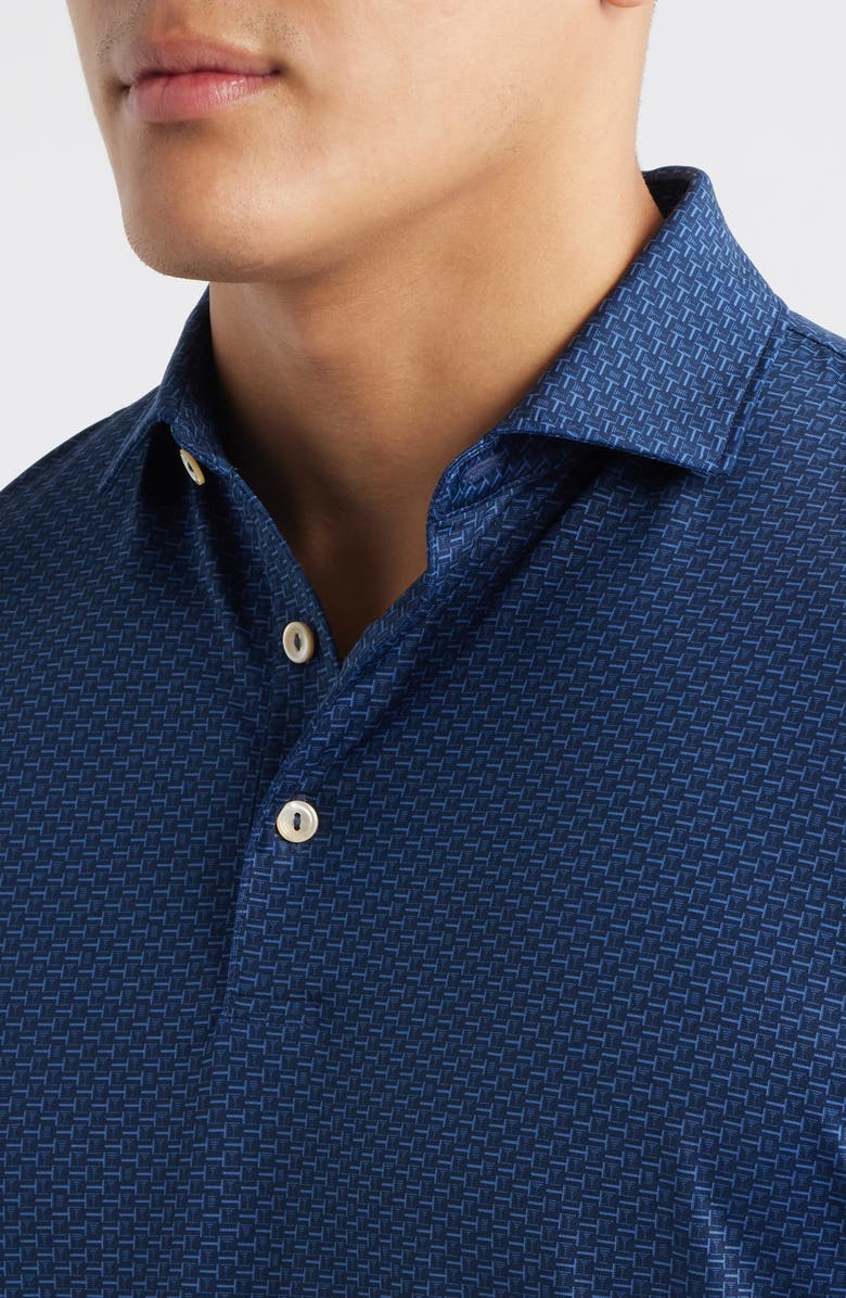 Peter Millar Bunker Bar Performance Jersey Polo, Alternate, color, Navy