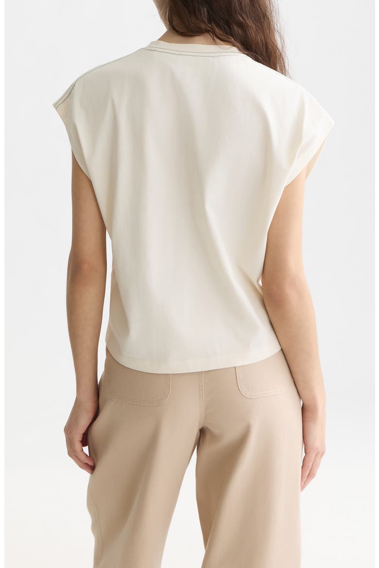 Twisted Neckline Top, Alternate, color, EGGNOG