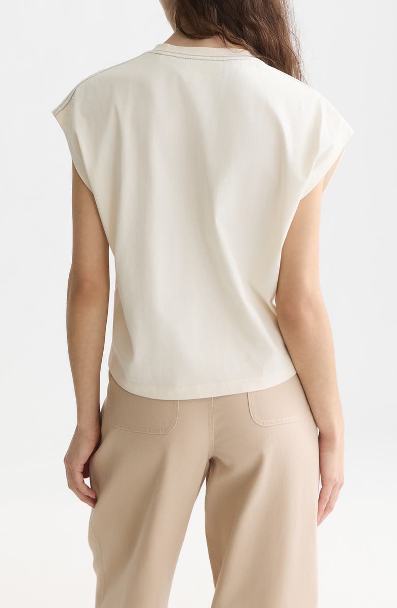 Scotch & Soda Twisted Neckline Top, Alternate, color, Eggnog