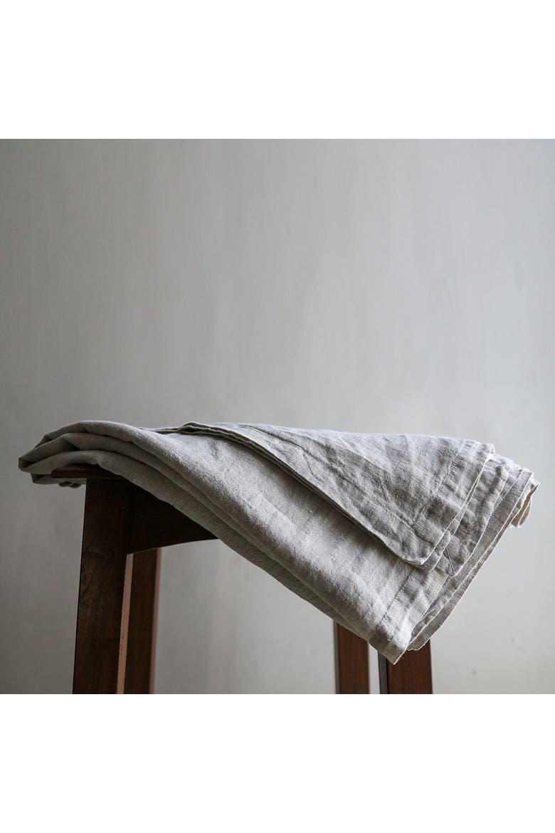 Natural Linen Tablecloth, Alternate, color, Earth tones