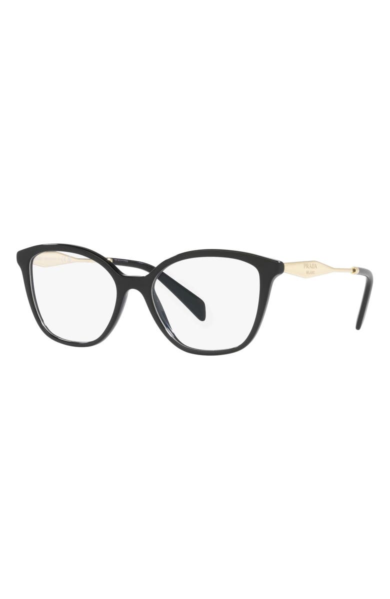 Prada 56mm Butterfly Optical Glasses, Alternate, color, Black