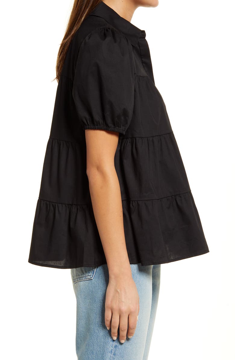 WAYF Canossa Tiered Puff Sleeve Blouse, Alternate, color, 