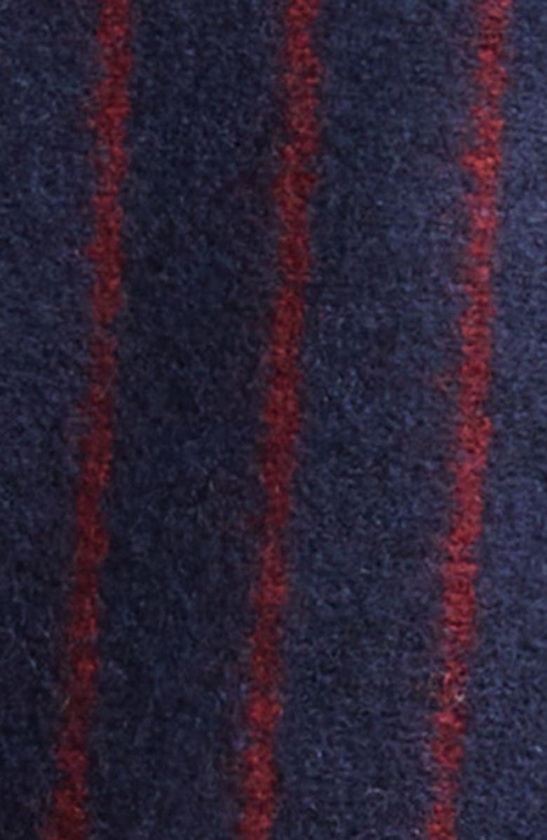 L'AGENCE Kenzie Double Breasted Knit Blazer, Alternate, color, Midnight/ Red Pinstripe