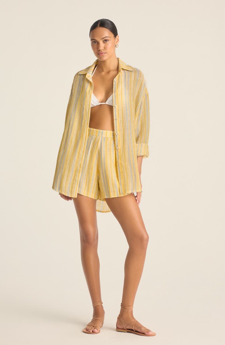 Vitamin A<sup>®</sup> Playa Oversize Linen Cover-Up Shirt, Alternate, color,