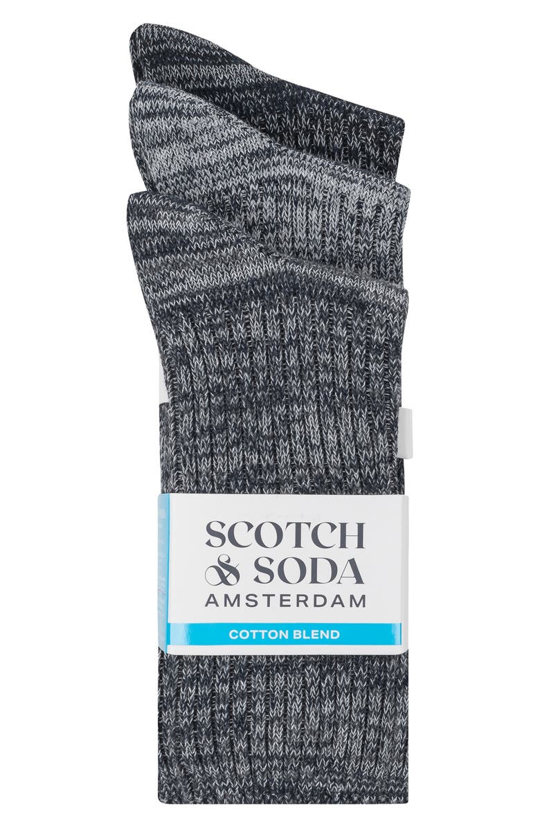 Scotch & Soda 3-Pack Quarter Length Socks, Alternate, color, Black Multi