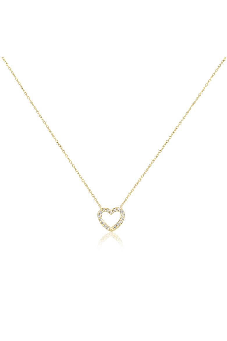 Diamond Cut Out Heart Necklace, Main, color, Yellow Gold