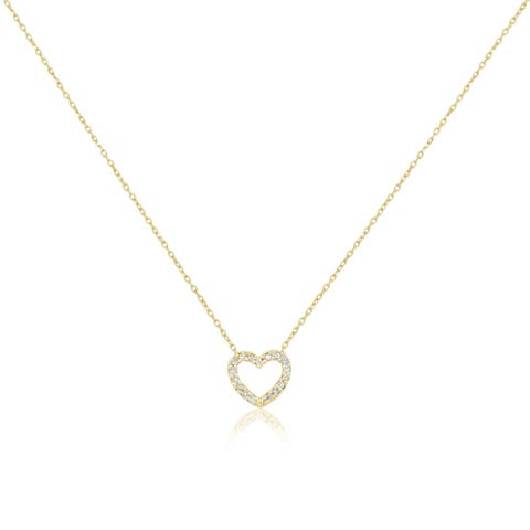 Diamond Cut Out Heart Necklace