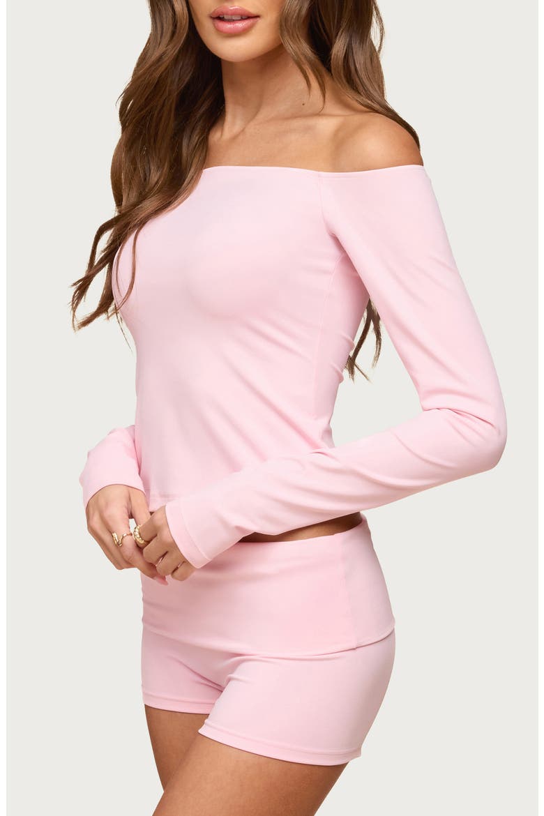 Tezia Off the Shoulder Long Sleeve Top, Alternate, color, PINK