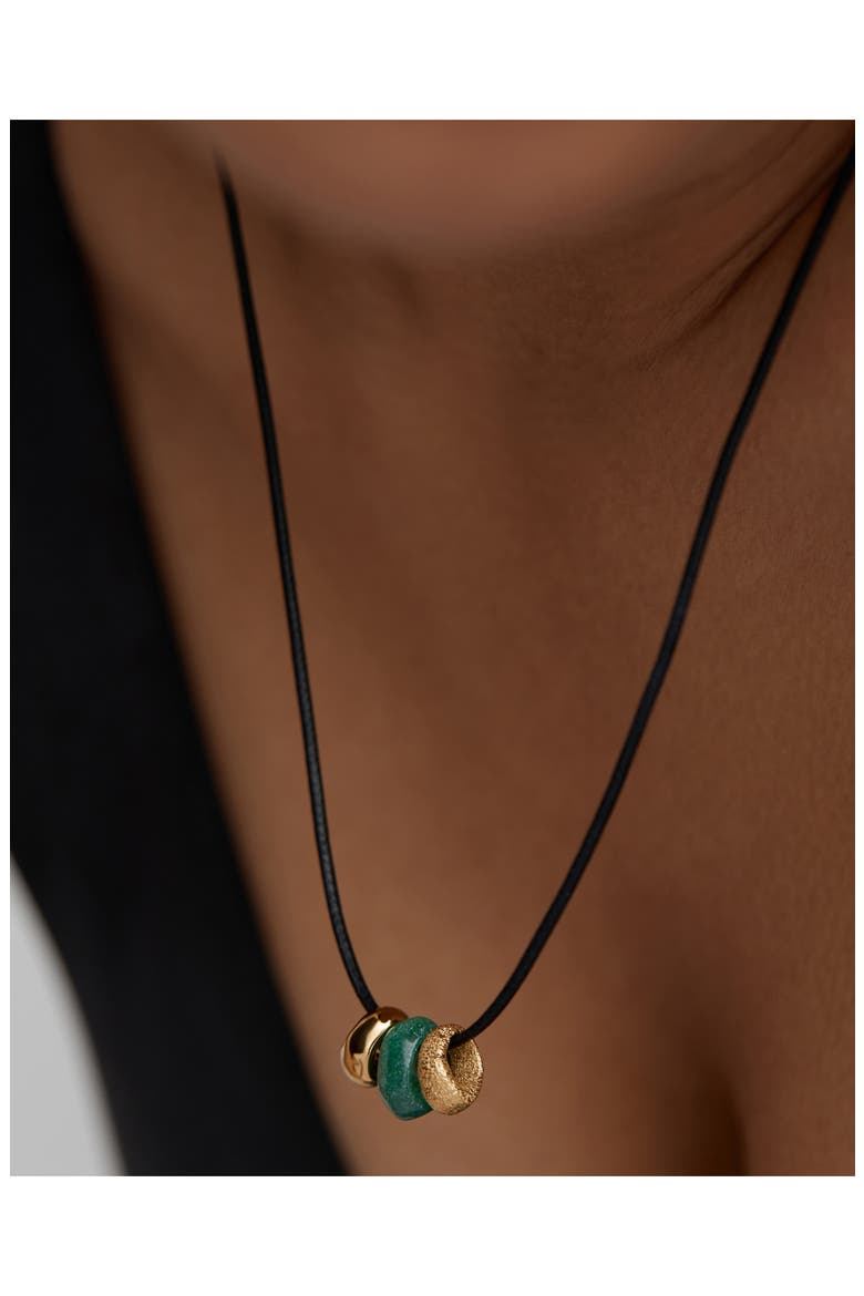Antica Gemstone Cord Necklace, Alternate, color, 18K GOLD VERMEIL/ GREEN ADV