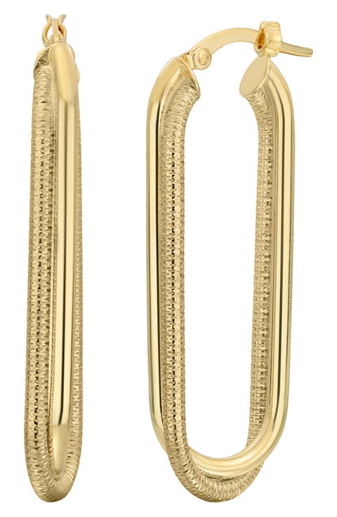 14K Gold Textured Square Hoop Earrings (Nordstrom Exclusive)