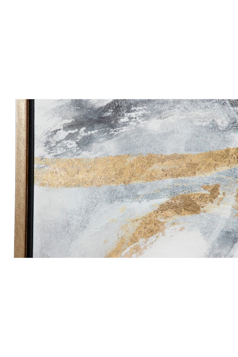 Large Metallic Gold & Black Contemporary Abstract Framed Art Painting, Alternate, color, GOLD