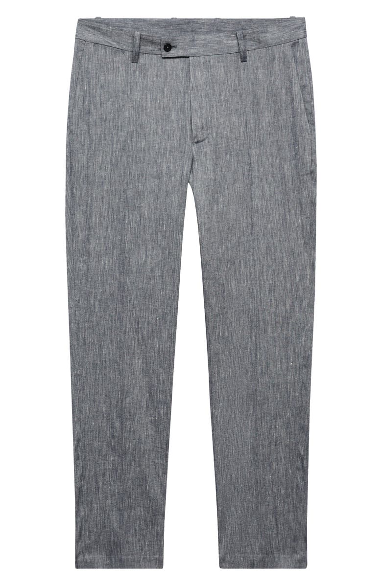 MANGO Slim Fit Linen Blend Dress Pants, Alternate, color, Grey