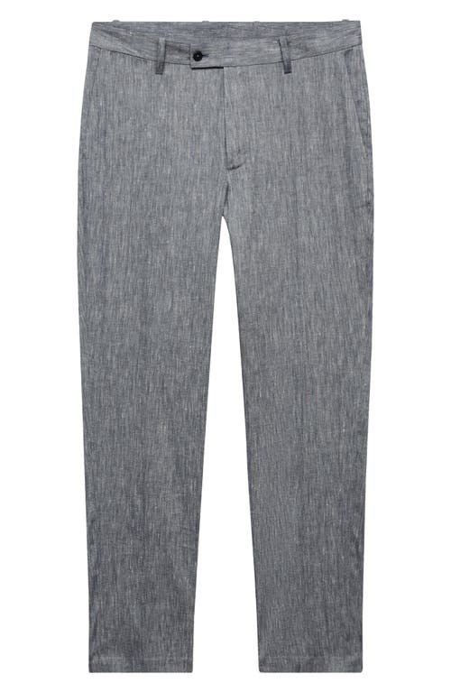 Mango Slim Fit Linen Blend Dress Pants In Gray