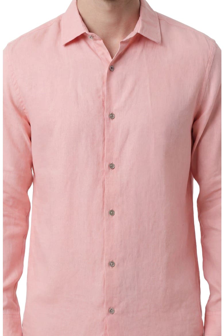Linen Long Sleeve Shirt, Alternate, color, FRESH PINK