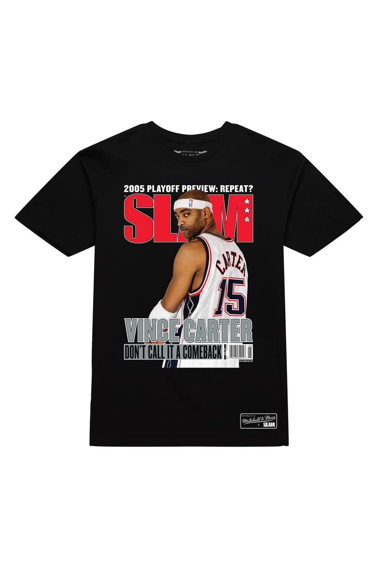 Unisex Mitchell & Ness Vince Carter Black New Jersey Nets Don't Call It A Comeback SLAM Cover T-Shirt, Alternate, color, Black