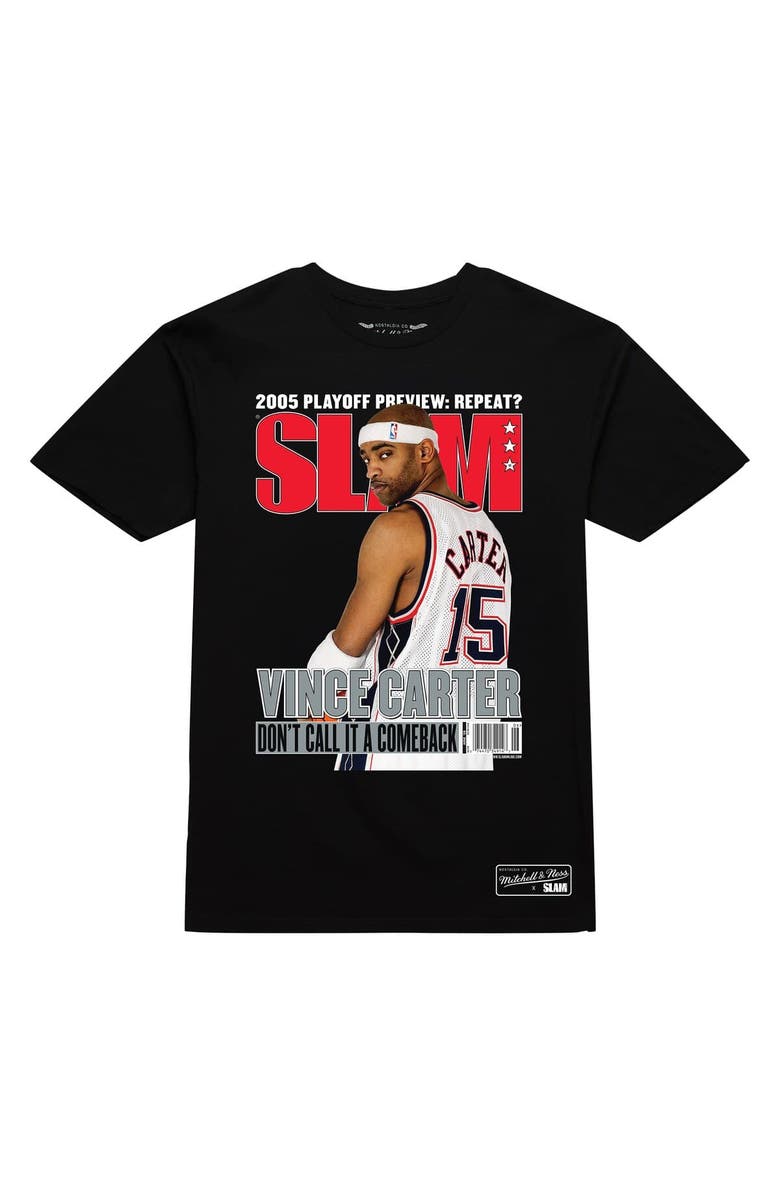 Mitchell & Ness Unisex Mitchell & Ness Vince Carter Black New Jersey Nets Don't Call It A Comeback SLAM Cover T-Shirt, Alternate, color, Black