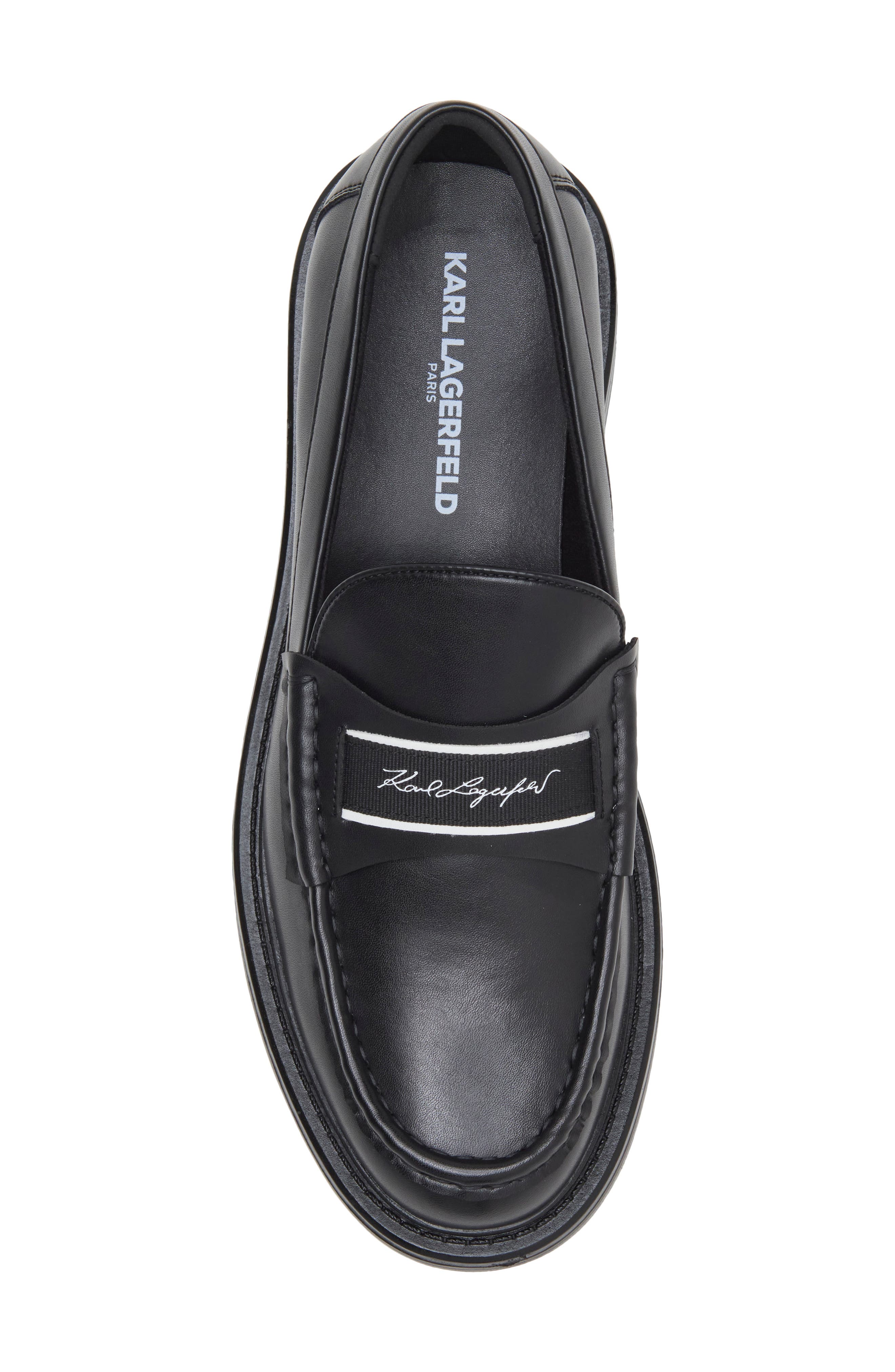 Dareau Faux Leather Penny Loafer, Alternate, color, BLACK
