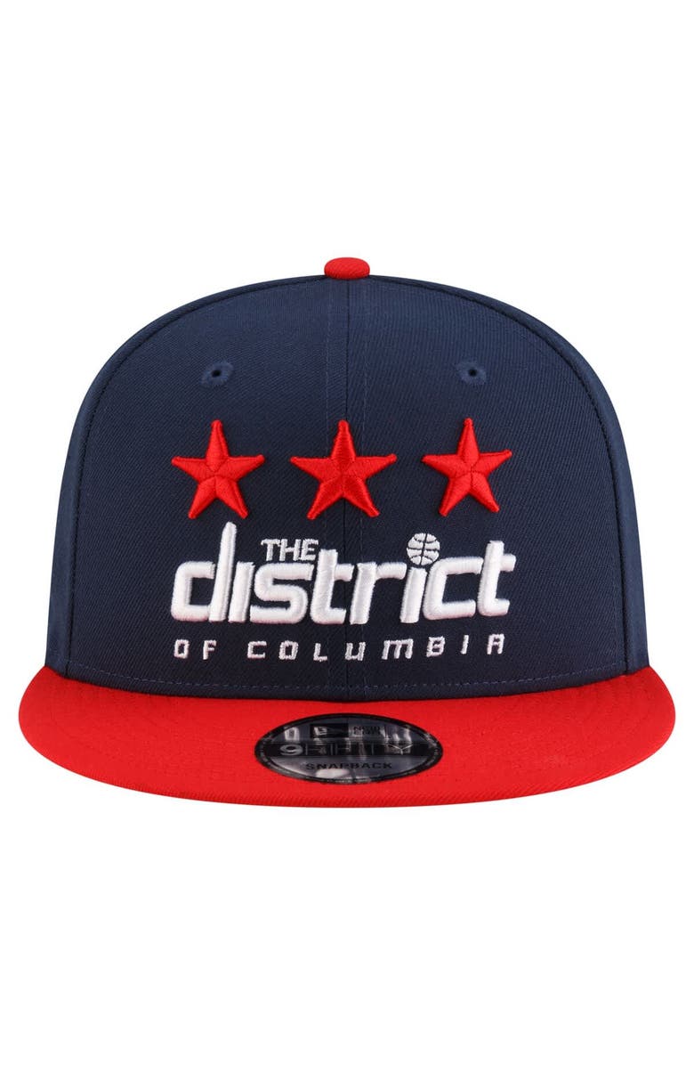 New Era Men's New Era Navy/Red Washington Wizards Jersey Hook Statement Edition 9FIFTY Snapback Hat, Alternate, color, Navy