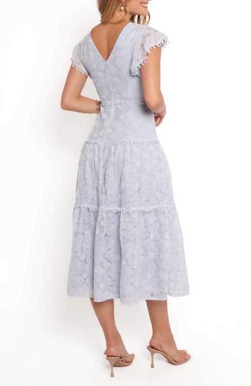 Petal And Pup Petal & Pup Asher Floral Embroidered Tiered Midi Dress In Purple