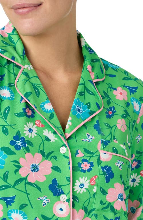 Kate Spade New York Print Jersey Pajamas In Grn Flor