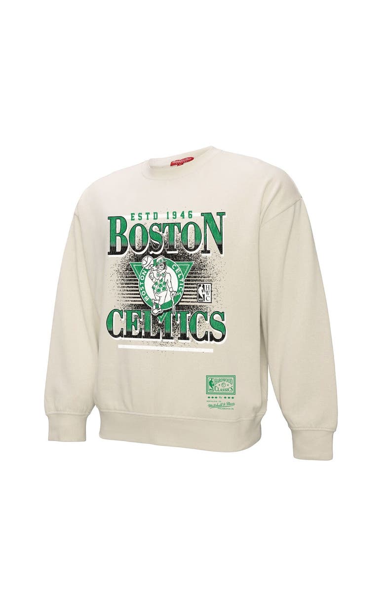 Mitchell & Ness Women's Mitchell & Ness Cream Boston Celtics Oversprayed Pullover Sweatshirt, Alternate, color, Cream