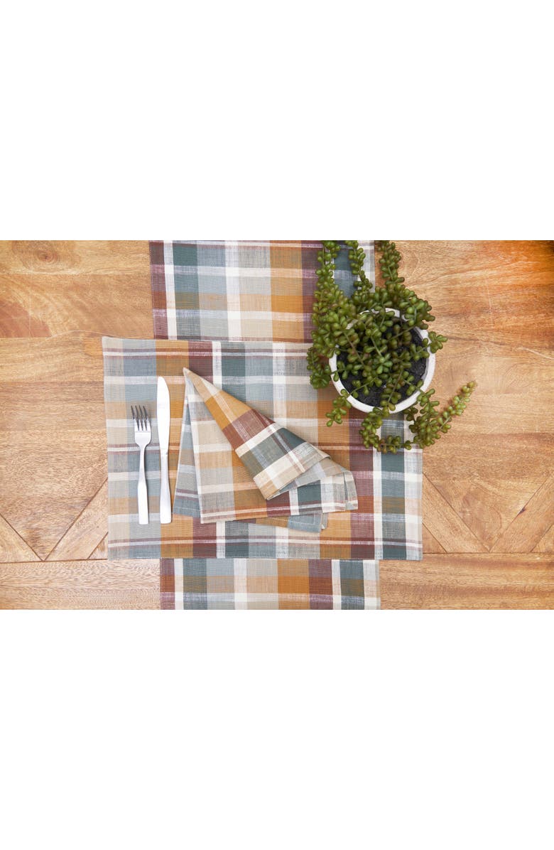 C&F Home Aspen Plaid 100% Cotton Set of 6 Placemats 13" x 19", Alternate, color, Brown