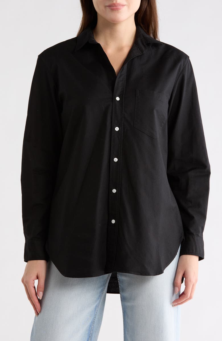 Frank & Eileen Boyfriend Button-Up Shirt, Main, color, Black Oxford