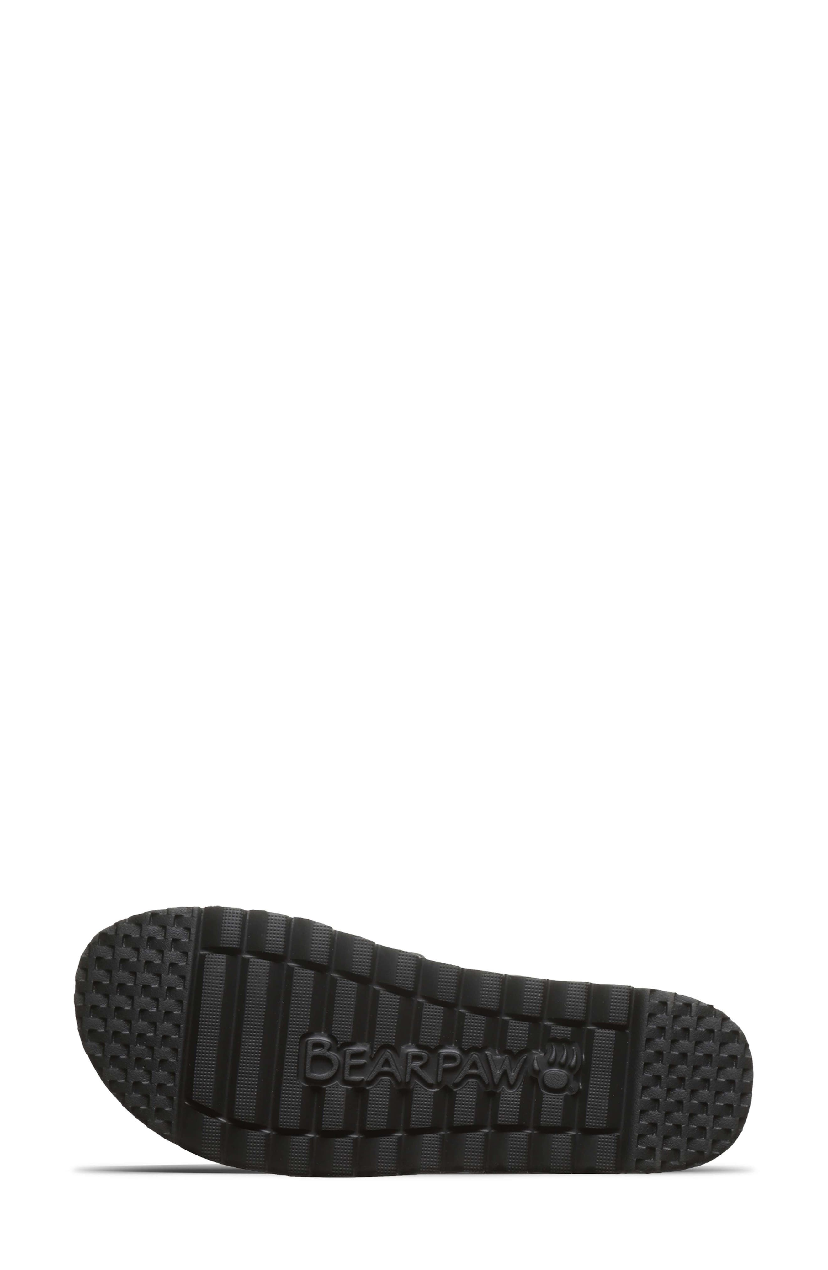 BEARPAW Crux Faux Leather Slide Sandal, Alternate, color, Black