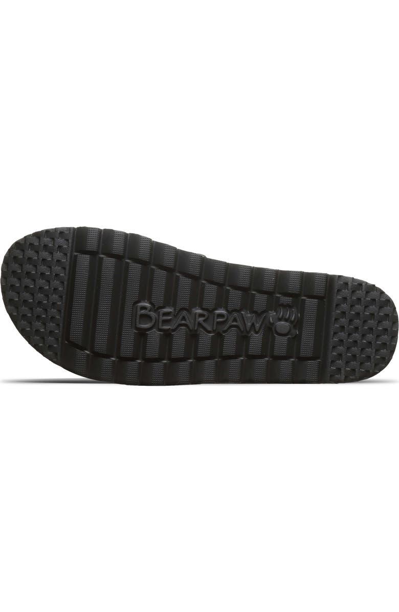 BEARPAW Crux Faux Leather Slide Sandal, Alternate, color, Black