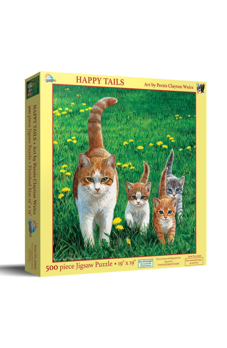 Sunsout Happy Tails 500 piece Jigsaw Puzzle for Adults, Main, color, Multicolor