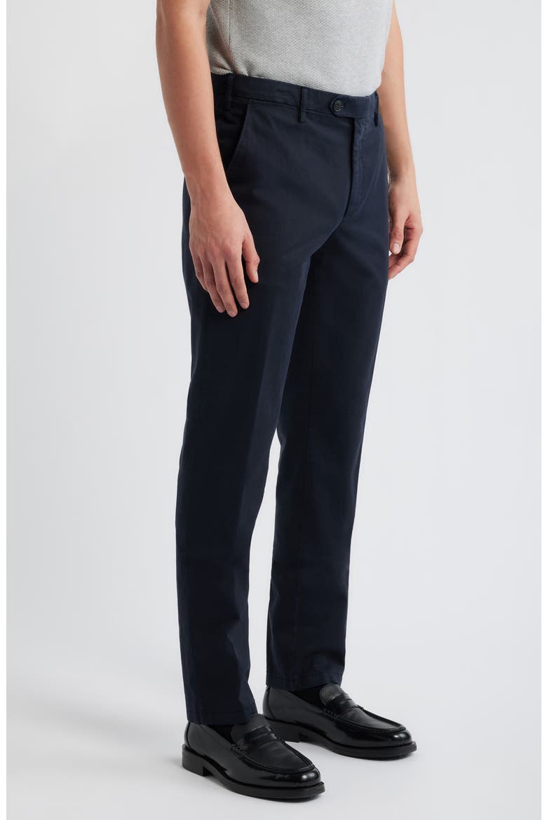 Flat Front Stretch Cotton Blend Gabardine Chinos, Alternate, color, NAVY
