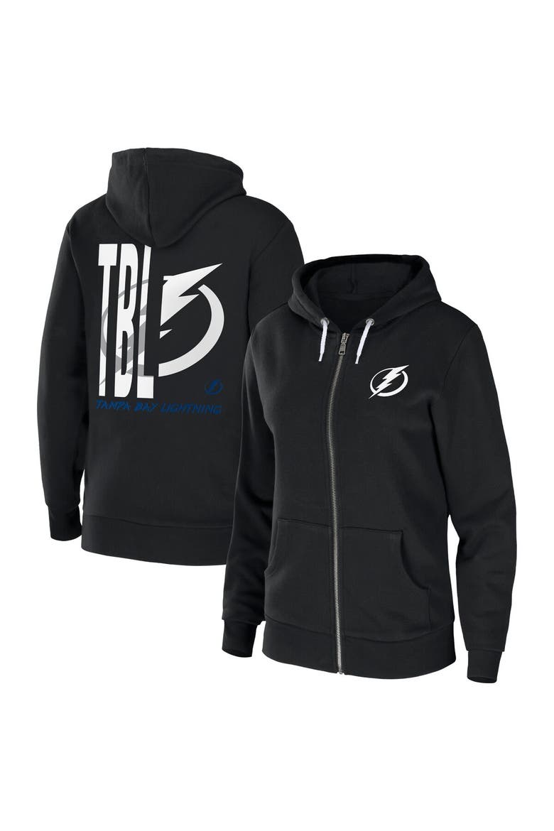 Women's WEAR by Erin Andrews Black Tampa Bay Lightning Sponge Fleece Full-Zip Hoodie, Main, color, Black