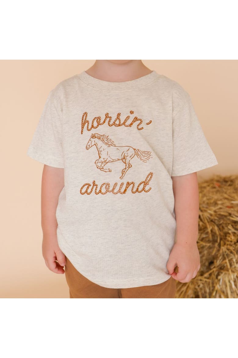 Horsin' Around Western Short Sleeve T-Shirt, Alternate, color, Natural Heather