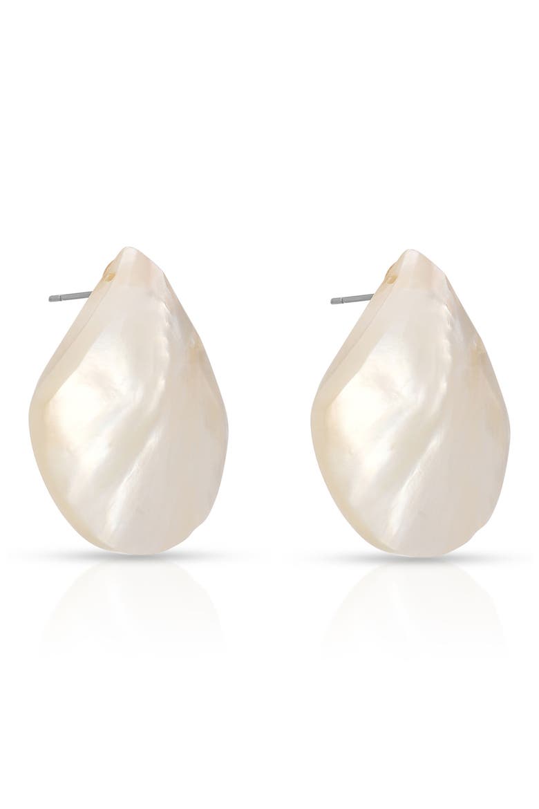 Rising Tide Mother-of-Pearl Earrings, Alternate, color, PEARL/ GOLD