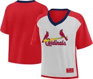 FANATICS Women's Fanatics Red/Graphite St. Louis Cardinals Oversized Race To Win V-Neck T-Shirt