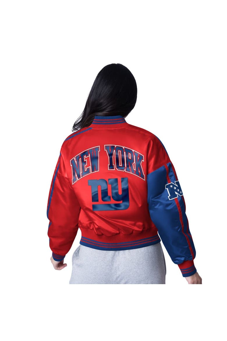 Women's Starter Red/Royal New York Giants Cropped Full-Snap Jacket, Alternate, color, Red