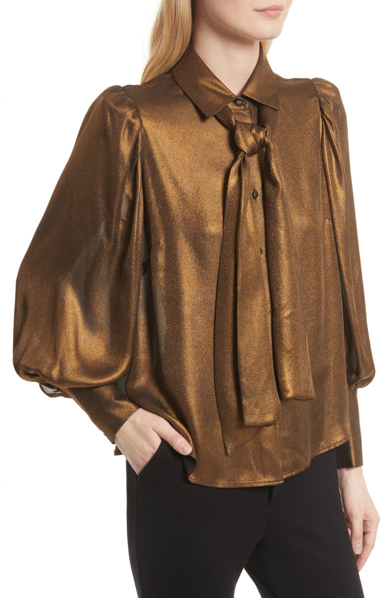 FRAME Voluminous Scarf Blouse, Alternate, color, 