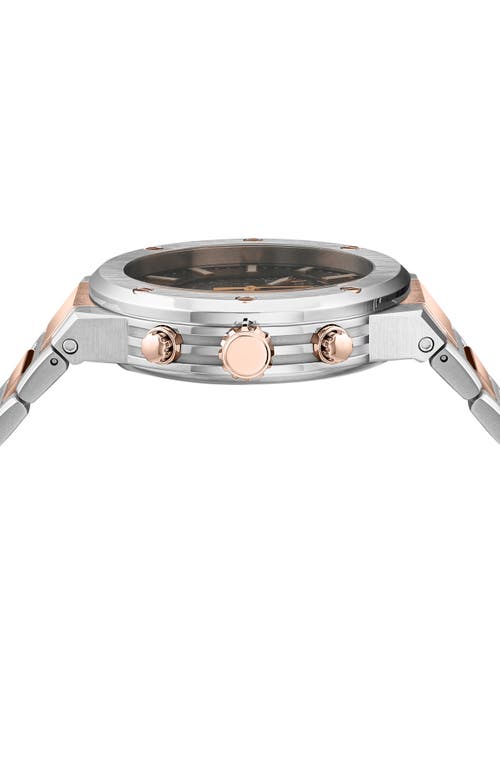 Ferragamo Men's Swiss Chronograph F-80 Two-tone Stainless Steel Bracelet Watch 42mm In Gold