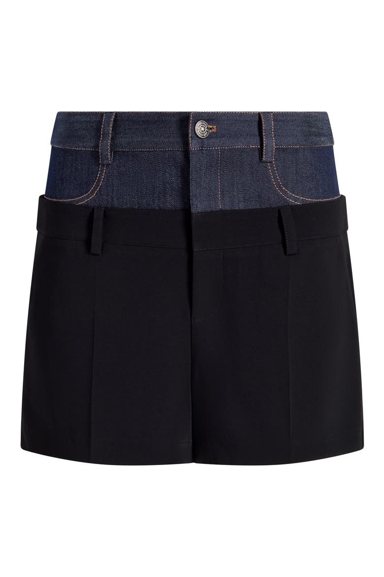 Dionne Mixed Media Shorts, Alternate, color, BLACK/ INDIGO