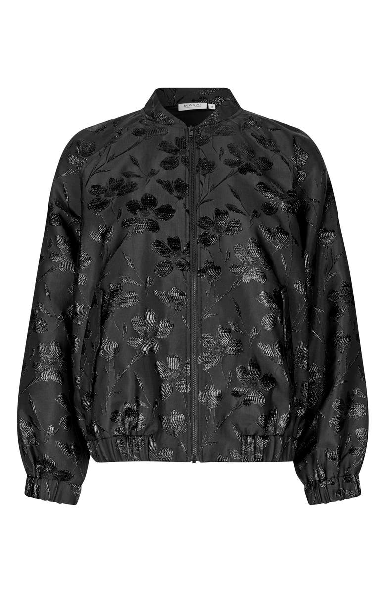 Masai Copenhagen MaJossana Jacquard Bomber Jacket, Alternate, color, Black