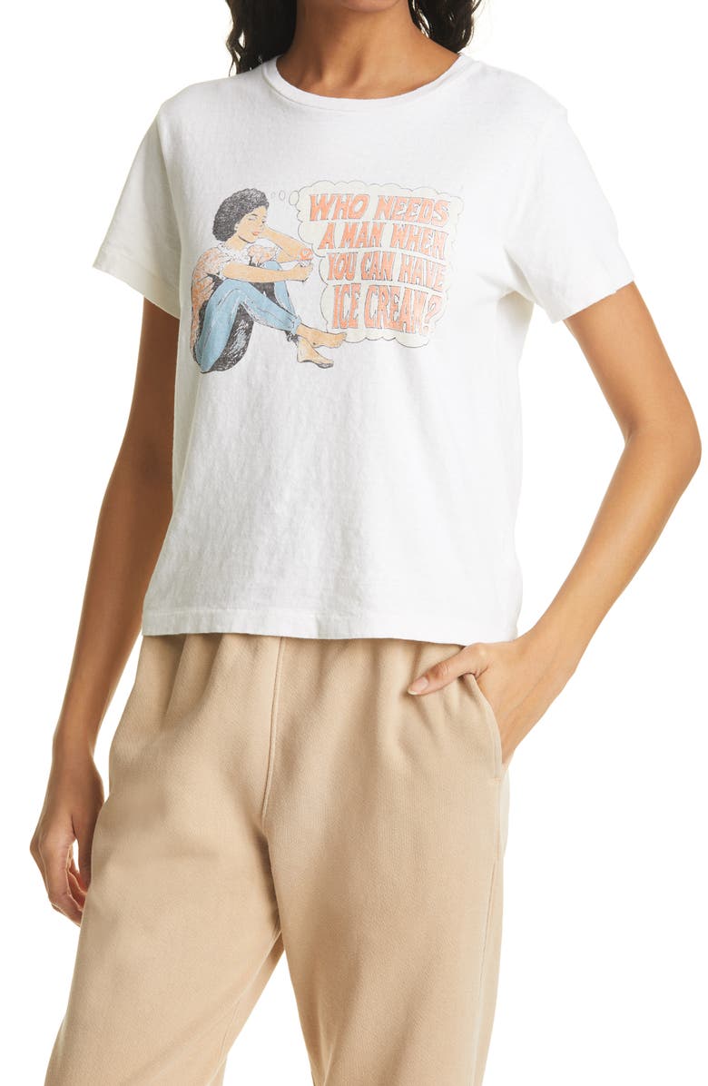 Re/Done Who Needs A Man Classic Graphic Tee, Alternate, color, 