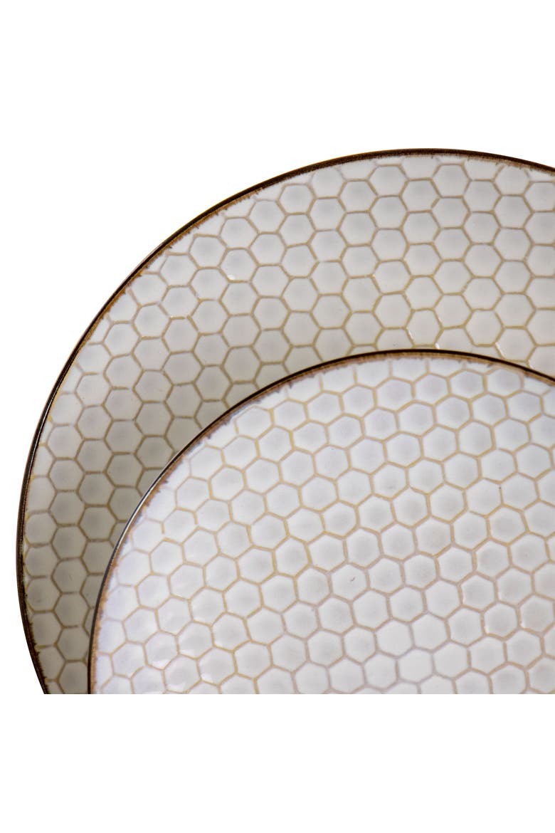 Honey Ivory 16 Piece Stoneware Dinnerware Set, Alternate, color, White