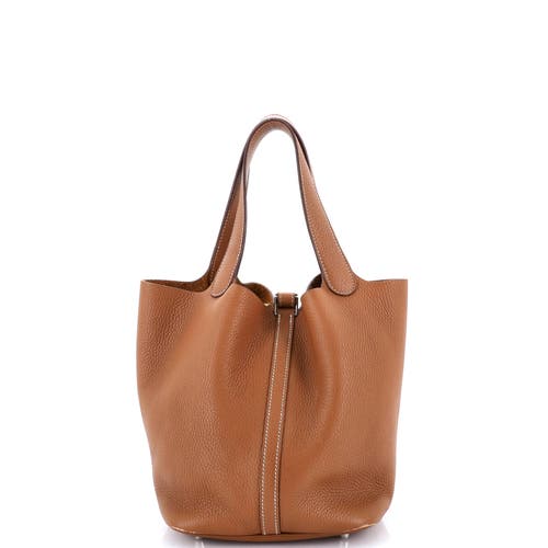Pre-owned Hermes Hermes Picotin Lock Bag Clemence Mm In Gold