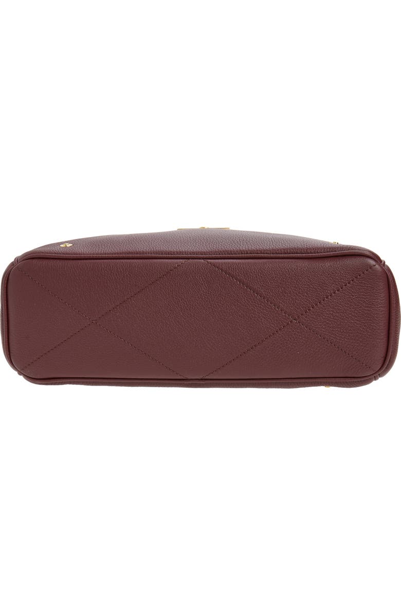 Thom Browne Small Bolton Soft Pebble Grain Leather Top Handle Bag, Alternate, color, Dark Burgundy