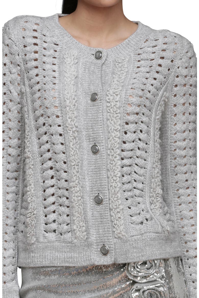 Open Stitch Cardigan, Alternate, color, GREY