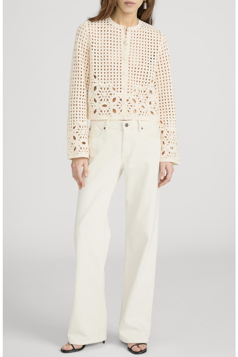 The Postcard Open Stitch Cardigan, Alternate, color, CREAM