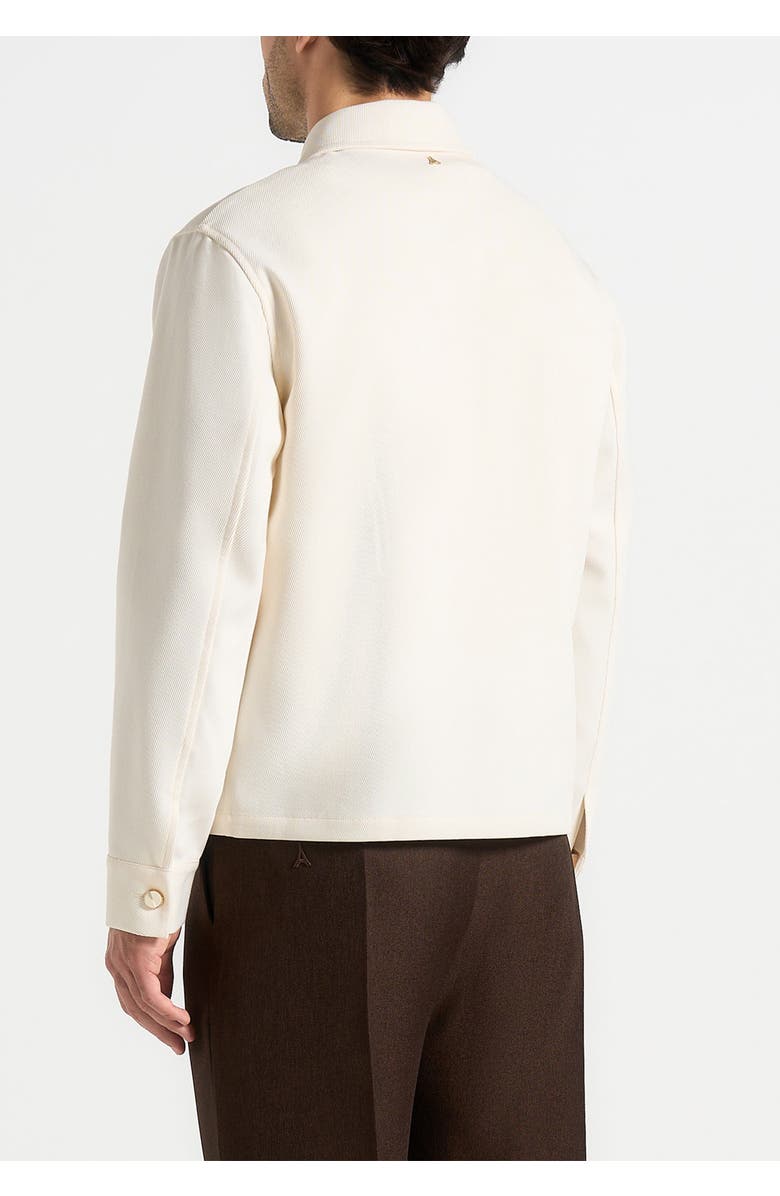 Manière De Voir Benoit Twill Cropped Shirt, Alternate, color, Cream