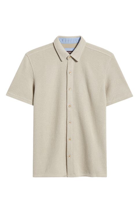Linden Textured Short Sleeve Button-Up Shirt