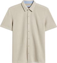 Johnston & Murphy Linden Textured Short Sleeve Button-Up Shirt