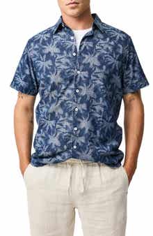 Rodd & Gunn Arthurs Pass Palm Print Short Sleeve Button-Up Shirt